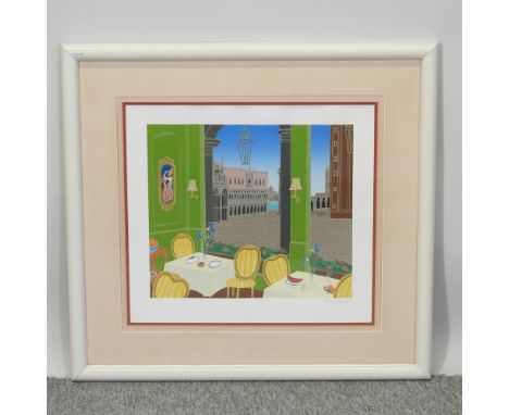 Italian School, 20th century, St Mark's Square Venice, screen print, signed in pencil to the margin, numbered 63/100, 44 x 49
