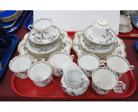 Tuscan Plant Tea Service, of thirty pieces, circa 1920's decorated with exotic bird amongst foliage, No 9143:- One Tray.