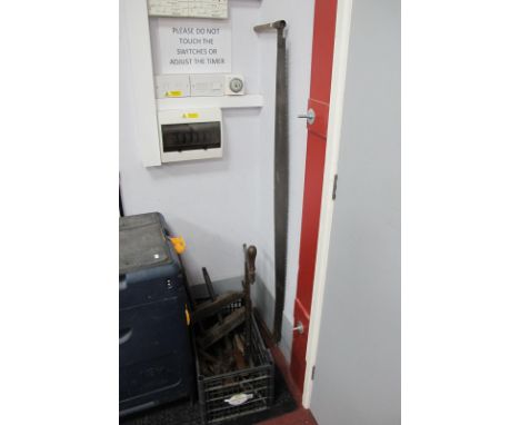 Ibbotson &amp; Co Brass Mounted Plough Plane, moulding planes, Tyzack screw thread tightener, Woodman's saw and other tools,