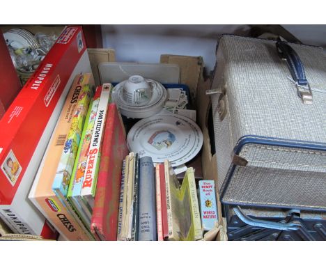 Wedgwood Peter Rabbit Ceramics, cigarette and tea cards, Rupert annuals, other children's books, compendium of games, monopol