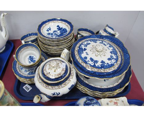 Booth's 'Real Old Willow' Table Pottery of forty [pieces, including teapot, tureen.