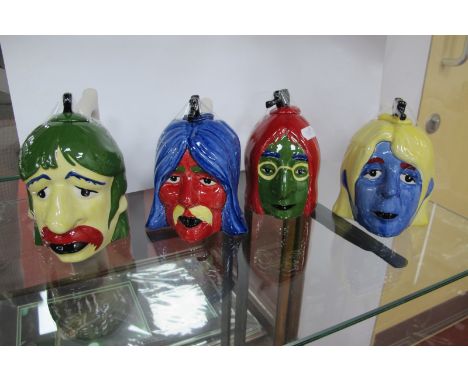 A Lorna Bailey Set of Four Andy Warhol Beatle Character Teapots, approx. 11cm high.