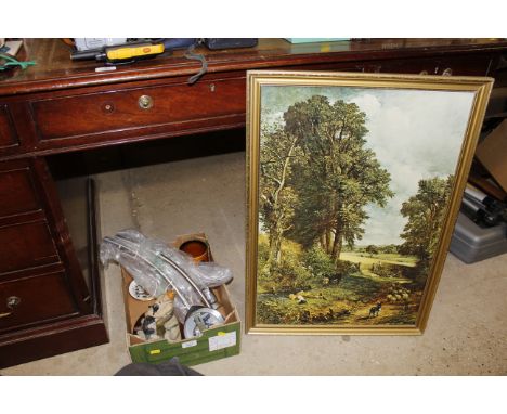 A print after Constable; light fittings; a "Ye Olde Coaching and Hunting Days Arthur Wood" tankard; and a Sherratt & Simpson 