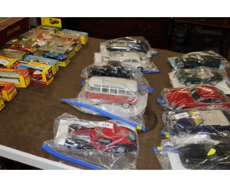 Four Franklin Mint die-cast models with certificates to include 1936 Bugatti type 57SC, The Classic Volkswagen Micro Bus etc.
