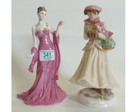 Coalport &amp; Royal Worcester Comnpton Woodhouse figure: Mystique &amp; Winter(2) 