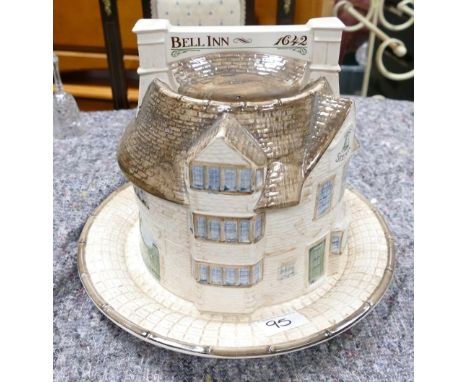 A large Harrods ceramic Stilton cheese dish: in the form of The Bell Inn Cambridgshire ( nip to underside of base). Height 22