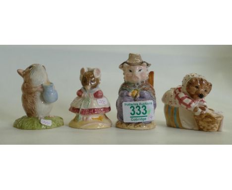 Beswick Beatrix Potter Figures: And This pig had None, Timmy Wille Fetching Milk, The Old Women Who lived in a Shoe &amp; Mrs