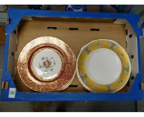 A collection of Spode plates: and similar unfinished decorative wall plates (8) 