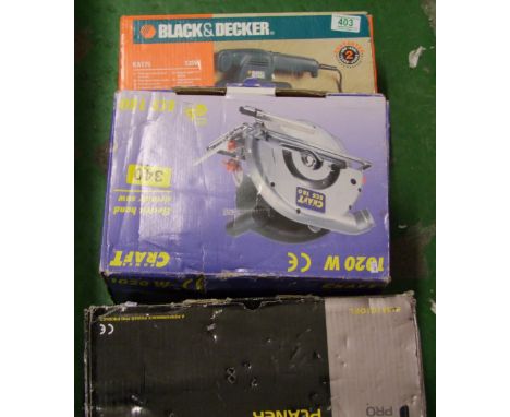Pro Branded Electric Planer: Black &amp; Decker Sander &amp; Craft Branded Circular Saw(3) 