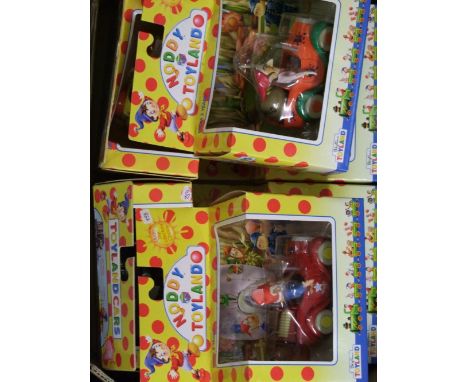 Boxed Lleddo Noddy Cars Noddy Car, Toyland Fire Engine and Gobbo's car, Mr Plod Police Car, Mr Milko Milk Van and Mr Sparks P