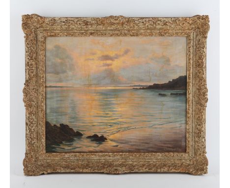 Roger de la Corbiere (1893-1974), coastal seascape. Oil on canvas. Signed lower right. Framed. Image size 46 x 56cm. Conditio
