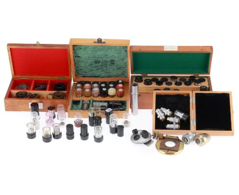 Large Collection of Modern Microscope Accessories, to include a large number of microscope objectives, by various makers incl