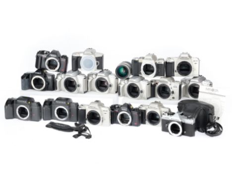 A Selection of Pentax and Minolta SLR Camera Bodies, to include Pentax MZ-5, MZ-60 (2off), SF7 (2off), Konica TC-X (2off), Mi