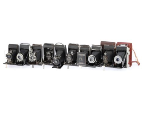 A Selection of Folding Vest Pocket Cameras, to include a Kodak No.2 folding Brownie, a Zeiss Ikon Contessa Nettel, a Kodak St