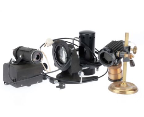 Collection of Microscope Lamps including a lamp signed Watson &amp; Sons, another by Watson and one by R &amp; J Bck