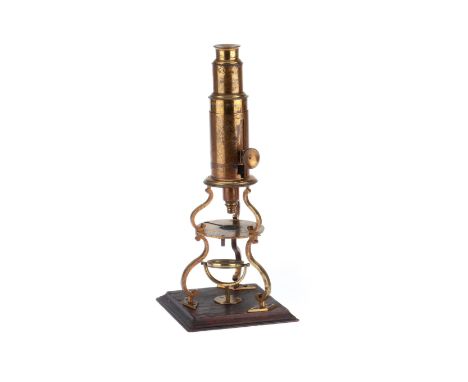 Culpeper Microscope, Dollond, London, English, c.1810, engraved in copper plate to the stage 'Dollond London', on polished wo