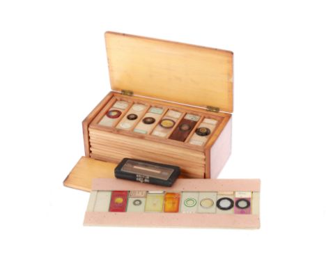 Collection of Microscope Slides, various microscope slides, most paper covered, including a microphotograph of The Western Ga