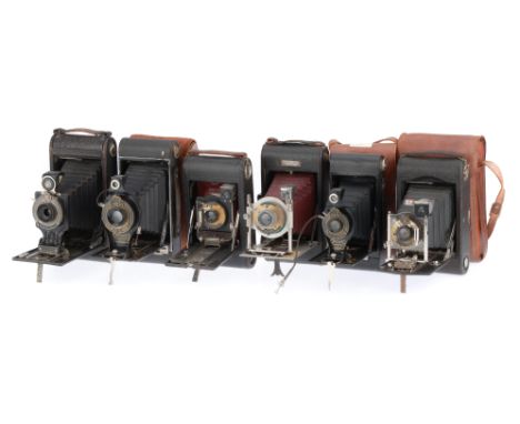 A Selection of Large Vest Pocket Folding Cameras, to include a Kodak No.3 model G, a Kodak Autographic No.3 Brownie, a Kodak 