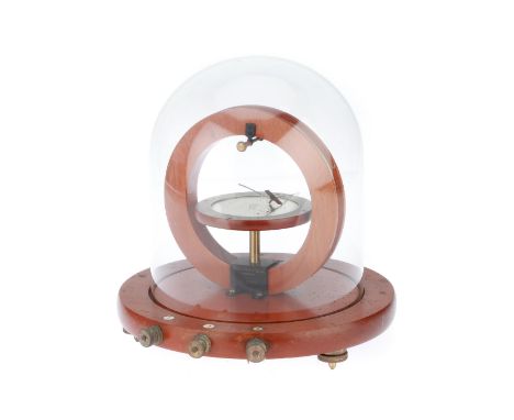 Tangent Galvanometer , Philip Harris, English, c.1920 engraved Philip Harris, galvanometer under a glass dome