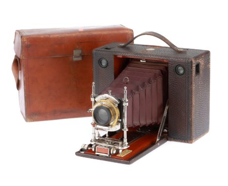 A Kodak No.4 Cartridge Folding Camera, black, body G, bellows open and close correctly, appear G, shutter working intermitten