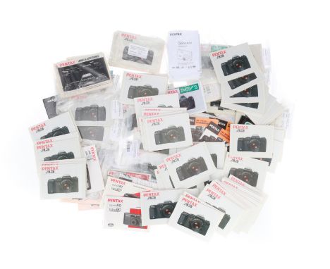 A Large Quantity of Pentax Literature, to include many leaflets, guides and reference material for Pentax products, cameras, 