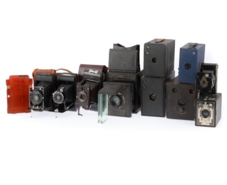 A Mixed Selection of Cameras, to include an unsigned large box camera, a Thornton Pickard Ruby Junior special, body P, untest