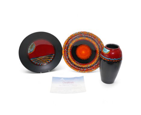 Poole Pottery Saturn Charger from the Alan Clarke 'The Planets' series, no. 1314/2000, D41cm, together with a Poole Pottery M