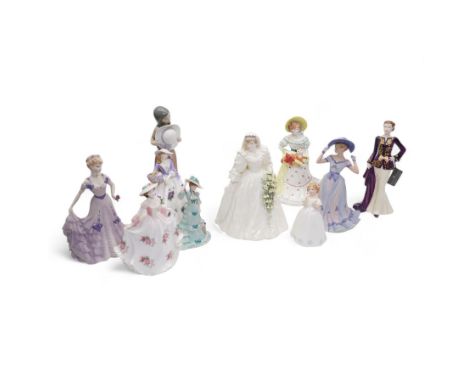 Four Coalport figures comprising Diana Princess of Wales ltd.ed no. 12194/12500, boxed, two Age of Elegance; First Waltz and 