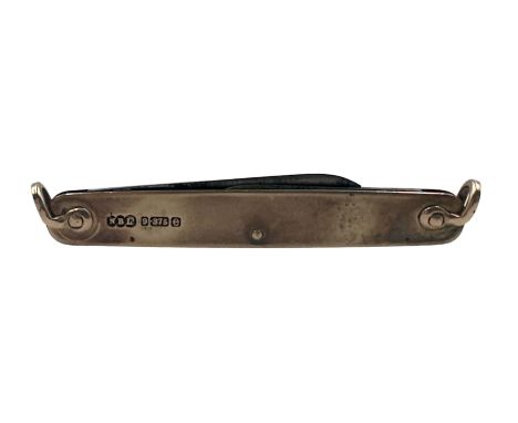 9ct gold mounted penknife, with two blades, Sheffield 2004, in leather case, L7cmCondition Report:16.5gm gross