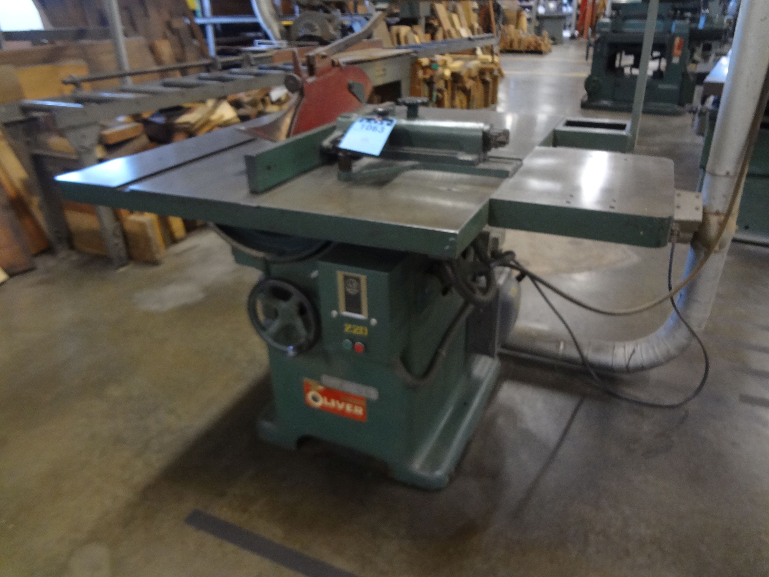 14" OLIVER MODEL 270D TABLE SAW; S/N 99981, 36" X 45" TABEL