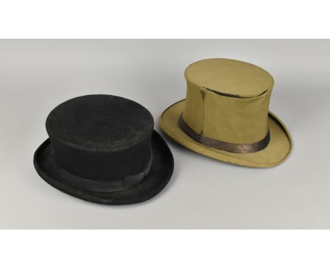 A Vintage Ladies Riding Hat, 6 7/8ths, by Anthony Graham in 100% Wool together with a Late 19th/Early 20th Century Collapsibl