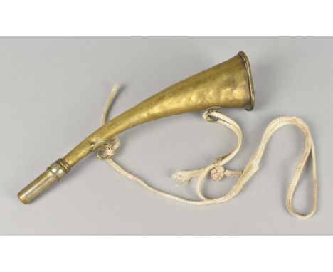 A Vintage Brass Warning Horn, 27cm Long