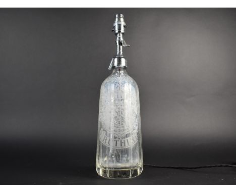 A Vintage Novelty Table Lamp Base Formed From a Soda Syphon, 40cms High