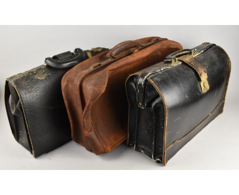 Three Vintage Gladstone Type Bags (Various Condition)