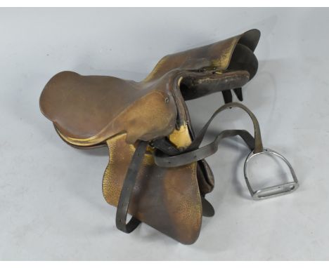 A Vintage Leather Riding Saddle