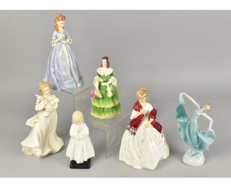 A Collection of Various Ceramic Figures to Comprise Royal Doulton Lambing Time, Royal Doulton Bedtime, Royal Worcester First 