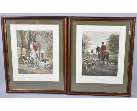 A Pair of Large Framed Hunting Prints, "Morning" and "Evening" after E Douglas, Each 39x50cms