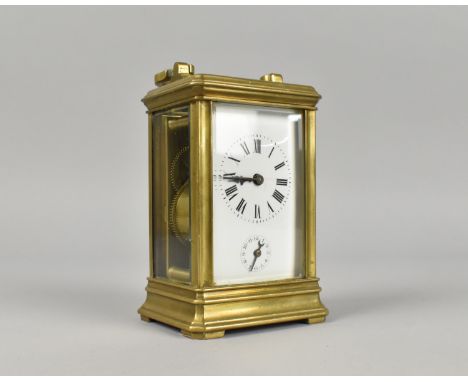 A Mid 20th Century Brass Cased French Carriage Clock, 15cms High