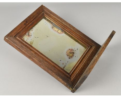 A Late 19th Century Wall hanging Wall Mirror with Hinged Shelf, 18cms Wide (Silvering AF)