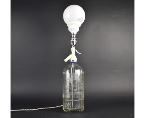 A Vintage Novelty Table Lamp Formed From a Soda Syphon