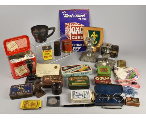 A Collection of Various Vintage and Later Items to Comprise Fountain Pen with 14ct Gold Nib, Vintage Tins, Cigarette Cards, S