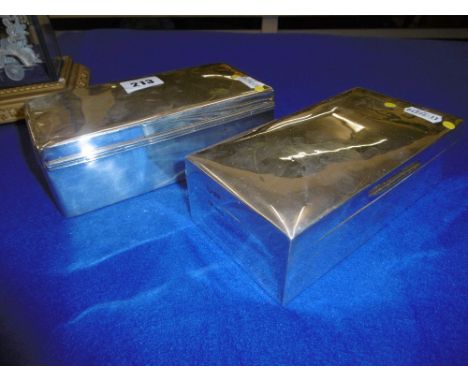 TWO HM SILVER CIGARETTE BOXES