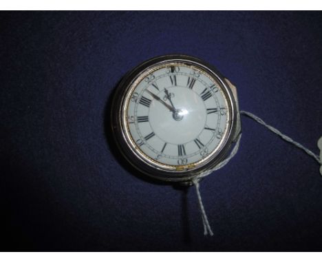 SILVER POCKET WATCH WITH ROMAN DIAL