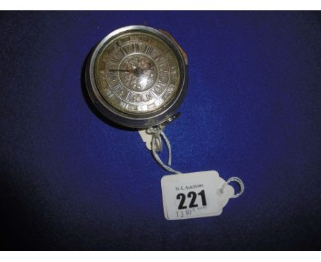 SILVER POCKET WATCH, WITH ROMAN NUMERAL DIALS