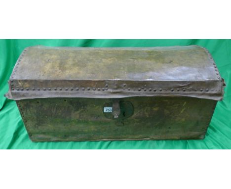 Leather studded coaching trunk