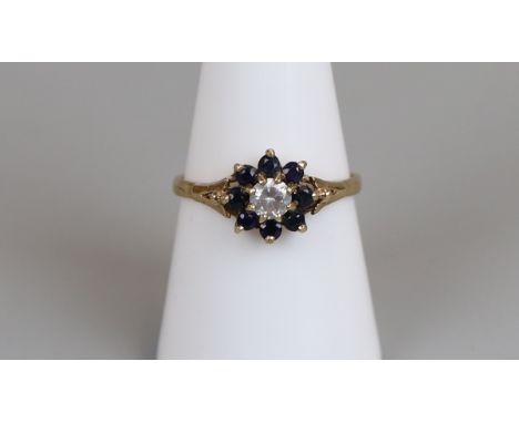 Gold stone set ring, size O½