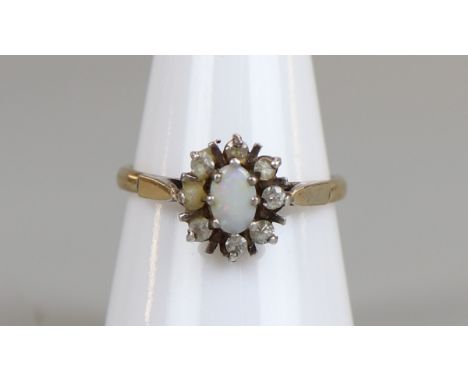 Silver gilt stone set ring, size Q½
