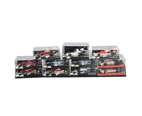 Minichamps 1:43 Scale 1970S/80S F1 Models, A cased collection of Brabham, McLaren and Ferrari models,  comprising limited edi