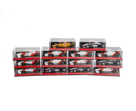 Minichamps 1:43 Scale F1 Models, A cased collection of  McLaren Edition 43 models, comprising,  974389/984308/974309/964307/0