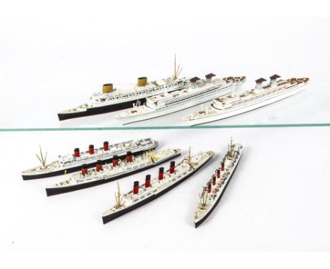 Mercator Ocean Liners 1:1200 scale waterline models, Mercator 499 Paris, M417 France,  M405 Mauretania, M405A Lusitania, M513